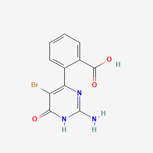 molecular formula C11H8BrN3O3 B596016 2-(2-amino-5-bromo-1,6-dihydro-6-oxo-4-pyrimidinyl)Benzoic acid CAS No. 1263283-37-9