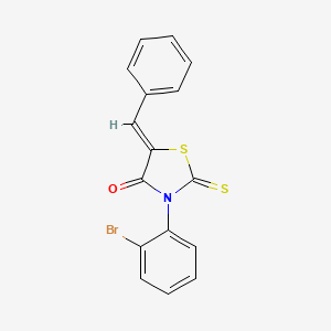 molecular formula C16H10BrNOS2 B5960189 (5Z)-5-benzylidene-3-(2-bromophenyl)-2-sulfanylidene-1,3-thiazolidin-4-one 