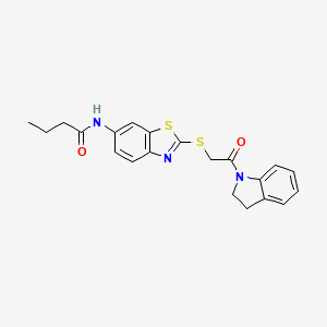 N-[2-[2-(2,3-dihydroindol-1-yl)-2-oxoethyl]sulfanyl-1,3-benzothiazol-6-yl]butanamide