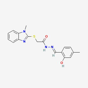 N'-(2-hydroxy-4-methylbenzylidene)-2-[(1-methyl-1H-benzimidazol-2-yl)thio]acetohydrazide