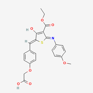 (4-{[4-(ethoxycarbonyl)-5-[(4-methoxyphenyl)amino]-3-oxo-2(3H)-thienylidene]methyl}phenoxy)acetic acid