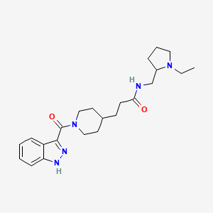 N-[(1-ethyl-2-pyrrolidinyl)methyl]-3-[1-(1H-indazol-3-ylcarbonyl)-4-piperidinyl]propanamide