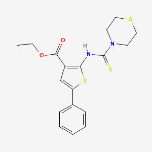 ethyl 5-phenyl-2-[(4-thiomorpholinylcarbonothioyl)amino]-3-thiophenecarboxylate