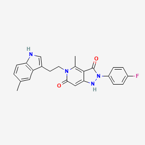 2-(4-fluorophenyl)-4-methyl-5-[2-(5-methyl-1H-indol-3-yl)ethyl]-1H-pyrazolo[4,3-c]pyridine-3,6(2H,5H)-dione