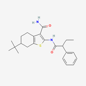 molecular formula C23H30N2O2S B5960291 6-tert-butyl-2-[(2-phenylbutanoyl)amino]-4,5,6,7-tetrahydro-1-benzothiophene-3-carboxamide 