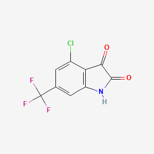 molecular formula C9H3ClF3NO2 B596030 4-氯-6-(三氟甲基)吲哚-2,3-二酮 CAS No. 1332606-83-3
