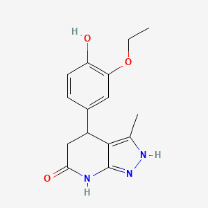 4-(3-ethoxy-4-hydroxyphenyl)-3-methyl-1,4,5,7-tetrahydro-6H-pyrazolo[3,4-b]pyridin-6-one