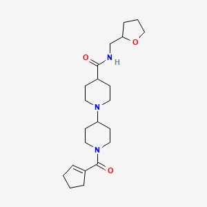 1-[1-(cyclopentene-1-carbonyl)piperidin-4-yl]-N-(oxolan-2-ylmethyl)piperidine-4-carboxamide