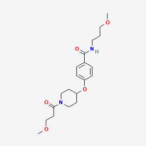 4-{[1-(3-methoxypropanoyl)-4-piperidinyl]oxy}-N-(3-methoxypropyl)benzamide