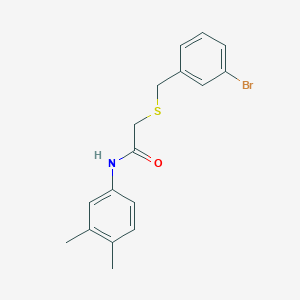 2-[(3-bromobenzyl)thio]-N-(3,4-dimethylphenyl)acetamide