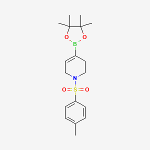 molecular formula C18H26BNO4S B596038 4-(4,4,5,5-四甲基-1,3,2-二氧杂硼烷-2-基)-1-甲苯磺酰基-1,2,3,6-四氢吡啶 CAS No. 1256360-46-9