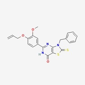 3-BENZYL-5-[3-METHOXY-4-(PROP-2-EN-1-YLOXY)PHENYL]-2-SULFANYLIDENE-2H,3H,6H,7H-[1,3]THIAZOLO[4,5-D]PYRIMIDIN-7-ONE