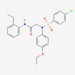 molecular formula C24H25ClN2O4S B5960423 N~2~-[(4-chlorophenyl)sulfonyl]-N~2~-(4-ethoxyphenyl)-N~1~-(2-ethylphenyl)glycinamide 