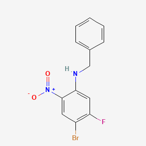 molecular formula C13H10BrFN2O2 B596044 N-苄基-4-溴-5-氟-2-硝基苯胺 CAS No. 1330750-40-7