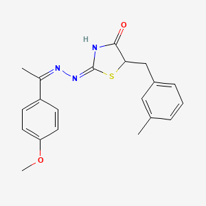 molecular formula C20H21N3O2S B5960463 5-(3-methylbenzyl)-1,3-thiazolidine-2,4-dione 2-{[1-(4-methoxyphenyl)ethylidene]hydrazone} 