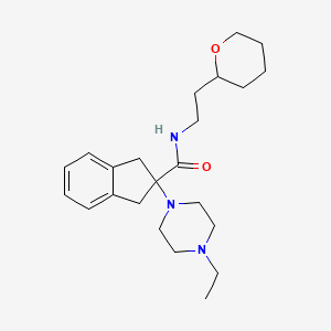 2-(4-ethyl-1-piperazinyl)-N-[2-(tetrahydro-2H-pyran-2-yl)ethyl]-2-indanecarboxamide