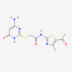 N-(5-acetyl-4-methyl-1,3-thiazol-2-yl)-2-[(4-amino-6-oxo-1,6-dihydro-2-pyrimidinyl)thio]acetamide