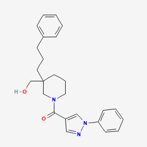 {3-(3-phenylpropyl)-1-[(1-phenyl-1H-pyrazol-4-yl)carbonyl]-3-piperidinyl}methanol
