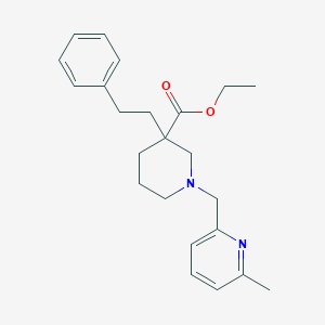 ethyl 1-[(6-methyl-2-pyridinyl)methyl]-3-(2-phenylethyl)-3-piperidinecarboxylate