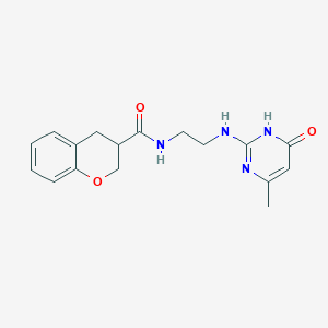 N-{2-[(4-methyl-6-oxo-1,6-dihydropyrimidin-2-yl)amino]ethyl}chromane-3-carboxamide