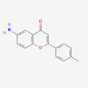 molecular formula C16H13NO2 B596056 6-amino-2-(4-methylphenyl)-4H-chromen-4-one CAS No. 198329-84-9