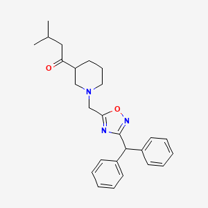 1-(1-{[3-(diphenylmethyl)-1,2,4-oxadiazol-5-yl]methyl}-3-piperidinyl)-3-methyl-1-butanone