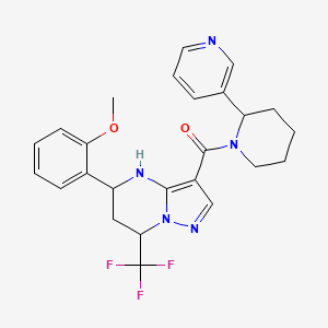 5-(2-methoxyphenyl)-3-{[2-(3-pyridinyl)-1-piperidinyl]carbonyl}-7-(trifluoromethyl)-4,5,6,7-tetrahydropyrazolo[1,5-a]pyrimidine
