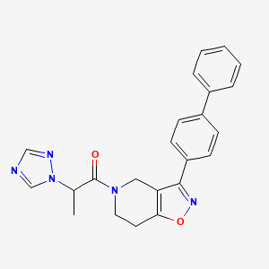 3-(4-biphenylyl)-5-[2-(1H-1,2,4-triazol-1-yl)propanoyl]-4,5,6,7-tetrahydroisoxazolo[4,5-c]pyridine