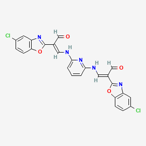 3,3'-(2,6-pyridinediyldiimino)bis[2-(5-chloro-1,3-benzoxazol-2-yl)acrylaldehyde]