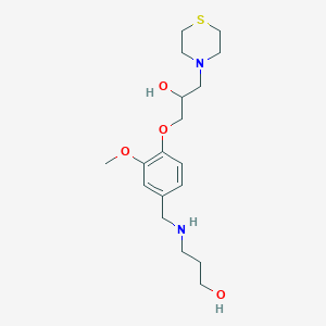 molecular formula C18H30N2O4S B5960647 3-({4-[2-hydroxy-3-(4-thiomorpholinyl)propoxy]-3-methoxybenzyl}amino)-1-propanol 