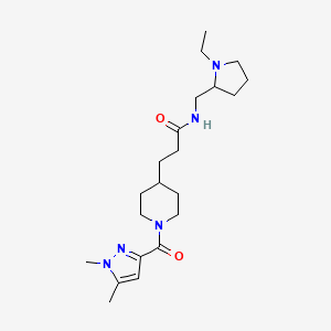 3-{1-[(1,5-dimethyl-1H-pyrazol-3-yl)carbonyl]-4-piperidinyl}-N-[(1-ethyl-2-pyrrolidinyl)methyl]propanamide