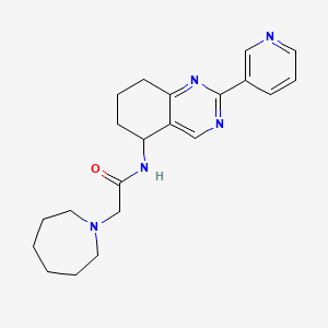 molecular formula C21H27N5O B5960657 2-(1-azepanyl)-N-[2-(3-pyridinyl)-5,6,7,8-tetrahydro-5-quinazolinyl]acetamide 