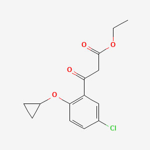 molecular formula C14H15ClO4 B596067 Ethyl 3-(5-chloro-2-cyclopropyloxyphenyl)-3-oxopropanoate CAS No. 1260169-30-9