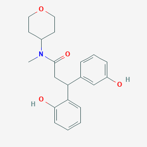 3-(2-hydroxyphenyl)-3-(3-hydroxyphenyl)-N-methyl-N-(tetrahydro-2H-pyran-4-yl)propanamide