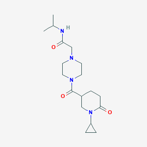 2-[4-(1-cyclopropyl-6-oxopiperidine-3-carbonyl)piperazin-1-yl]-N-propan-2-ylacetamide