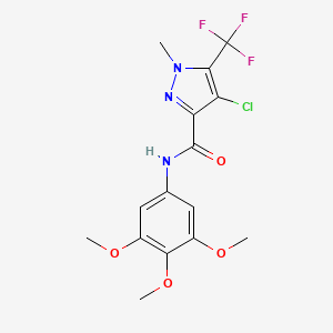 4-chloro-1-methyl-5-(trifluoromethyl)-N-(3,4,5-trimethoxyphenyl)-1H-pyrazole-3-carboxamide