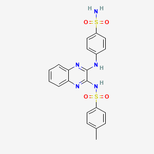 4-methyl-N-[3-(4-sulfamoylanilino)quinoxalin-2-yl]benzenesulfonamide