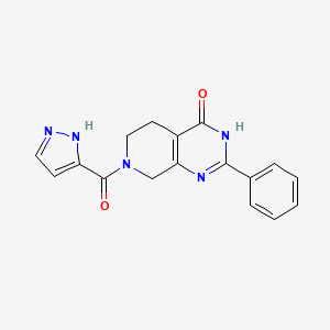 molecular formula C17H15N5O2 B5960742 2-phenyl-7-(1H-pyrazol-3-ylcarbonyl)-5,6,7,8-tetrahydropyrido[3,4-d]pyrimidin-4(3H)-one 