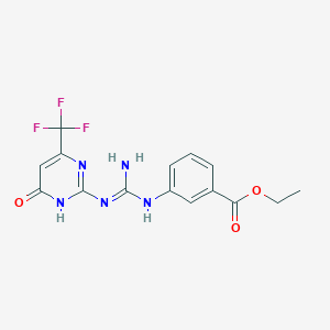 ethyl 3-[[(E)-N'-[6-oxo-4-(trifluoromethyl)-1H-pyrimidin-2-yl]carbamimidoyl]amino]benzoate