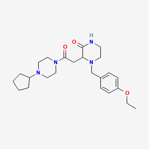 3-[2-(4-cyclopentyl-1-piperazinyl)-2-oxoethyl]-4-(4-ethoxybenzyl)-2-piperazinone