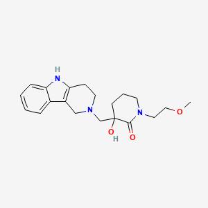 molecular formula C20H27N3O3 B5960780 3-hydroxy-1-(2-methoxyethyl)-3-(1,3,4,5-tetrahydro-2H-pyrido[4,3-b]indol-2-ylmethyl)-2-piperidinone 