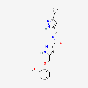 N-[(5-cyclopropyl-1H-pyrazol-3-yl)methyl]-5-[(2-methoxyphenoxy)methyl]-N-methyl-1H-pyrazole-3-carboxamide