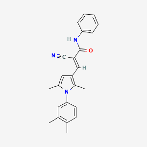 (E)-2-cyano-3-[1-(3,4-dimethylphenyl)-2,5-dimethylpyrrol-3-yl]-N-phenylprop-2-enamide