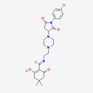 1-(4-bromophenyl)-3-[4-(2-{[(4,4-dimethyl-2,6-dioxocyclohexylidene)methyl]amino}ethyl)-1-piperazinyl]-2,5-pyrrolidinedione