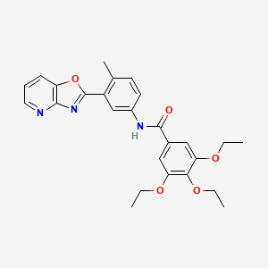 3,4,5-triethoxy-N-(4-methyl-3-[1,3]oxazolo[4,5-b]pyridin-2-ylphenyl)benzamide