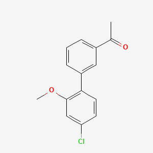 molecular formula C15H13ClO2 B596093 1-[3-(4-Chloro-2-methoxyphenyl)phenyl]ethanone CAS No. 1352318-19-4