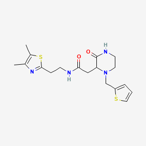 N-[2-(4,5-dimethyl-1,3-thiazol-2-yl)ethyl]-2-[3-oxo-1-(2-thienylmethyl)-2-piperazinyl]acetamide