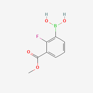 molecular formula C8H8BFO4 B596098 2-Fluoro-3-(methoxycarbonyl)phenylboronic acid CAS No. 1315476-07-3