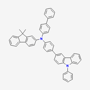 molecular formula C51H38N2 B596099 N-([1,1'-Biphenyl]-4-yl)-9,9-dimethyl-N-(4-(9-phenyl-9H-carbazol-3-yl)phenyl)-9H-fluoren-2-amine CAS No. 1242056-42-3