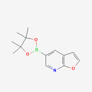 molecular formula C13H16BNO3 B596101 5-(4,4,5,5-Tetramethyl-1,3,2-dioxaborolan-2-yl)furo[2,3-b]pyridine CAS No. 1251728-92-3